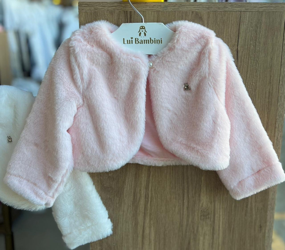 CASACO BOLERO MANGA LONGA PELUCIADO PELINHOS MINIMALISTA JOANINHA MENINA SOMNII - ROSA CLARO