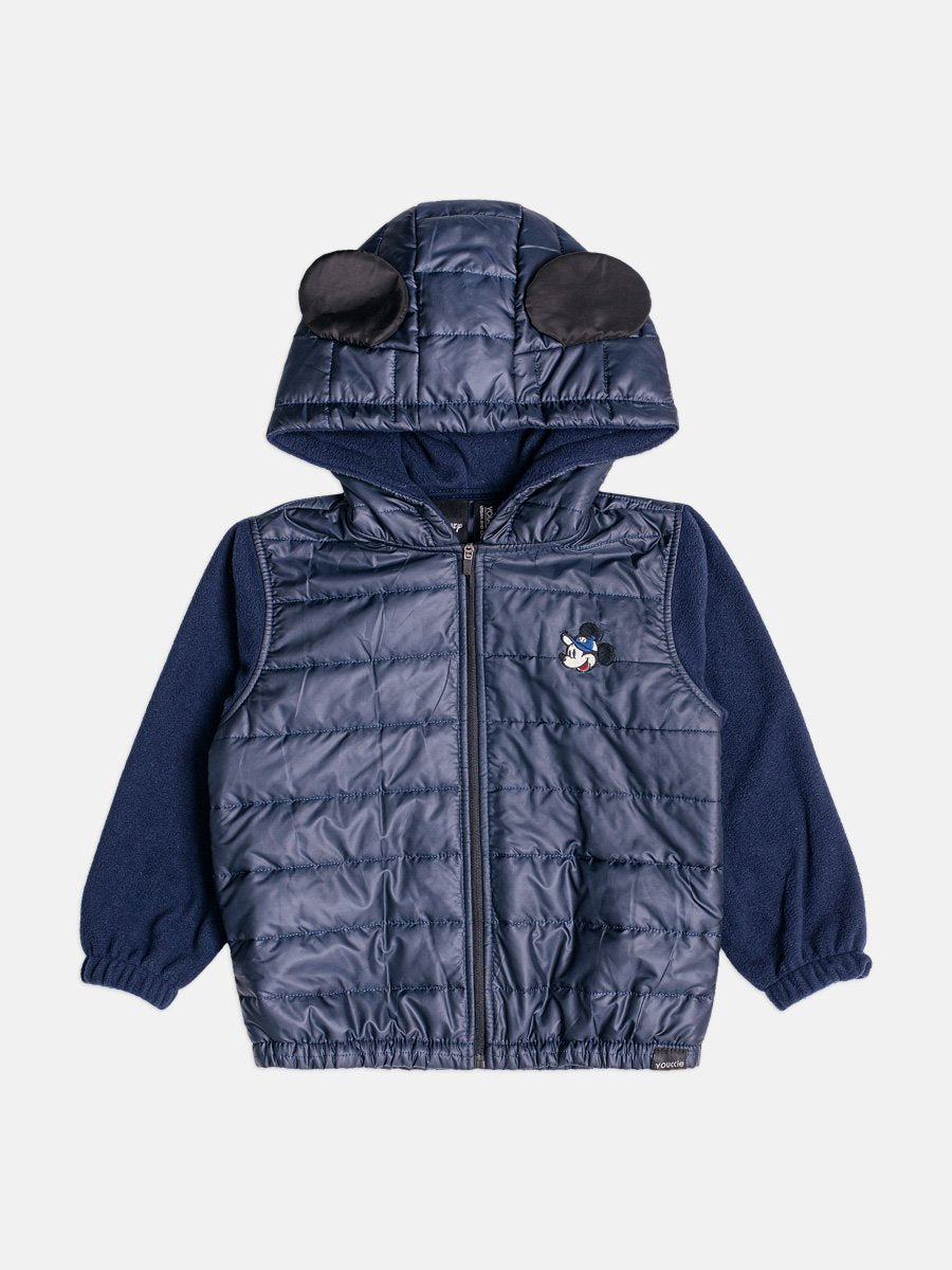 JAQUETA MANGA LONGA PUFFER CORTA VENTO ORELHAS MICKEY MENINO YOUCCIE - MARINHO