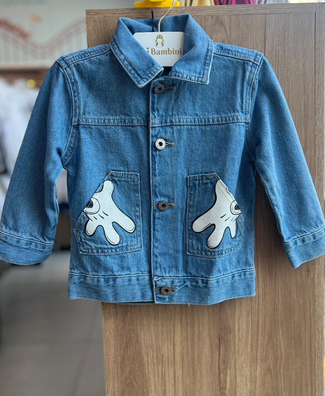 JAQUETA JEANS MANGA LONGA MICKEY MOUSE BOLSO MENINO YOUCCIE - JEANS