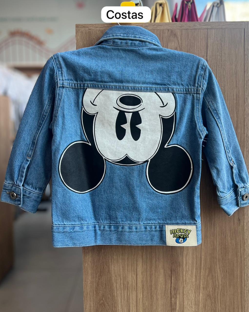 JAQUETA JEANS MANGA LONGA MICKEY MOUSE BOLSO MENINO YOUCCIE - JEANS