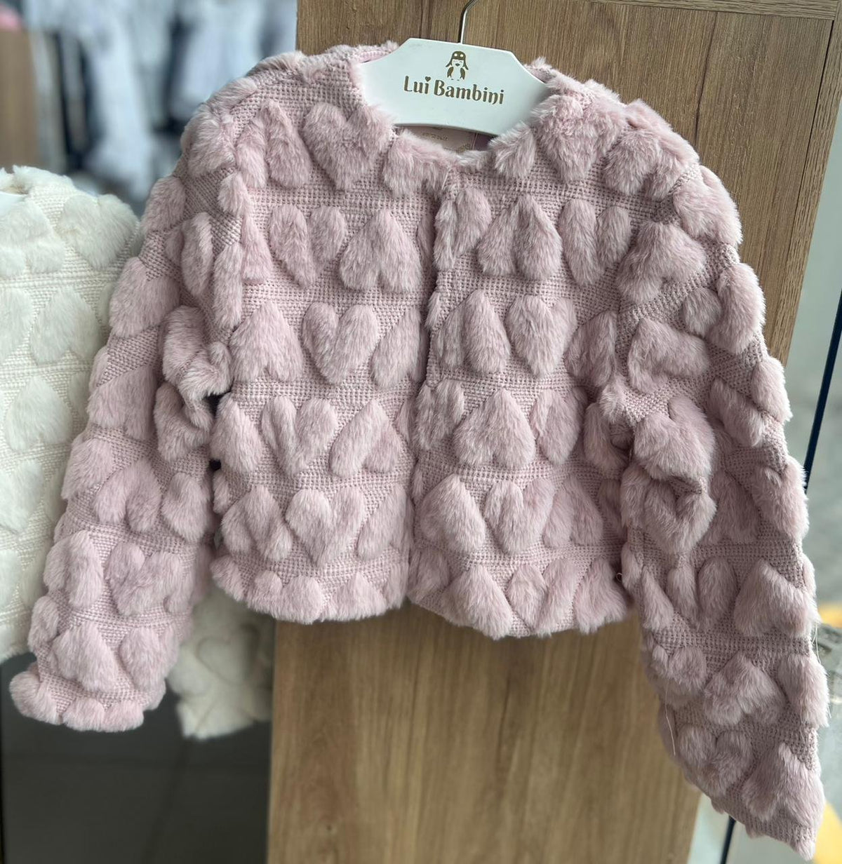 CASACO MANGA LONGA PELUCIADO CORAÇÃO RELEVO MENINA PETIT CHERIE - ROSA