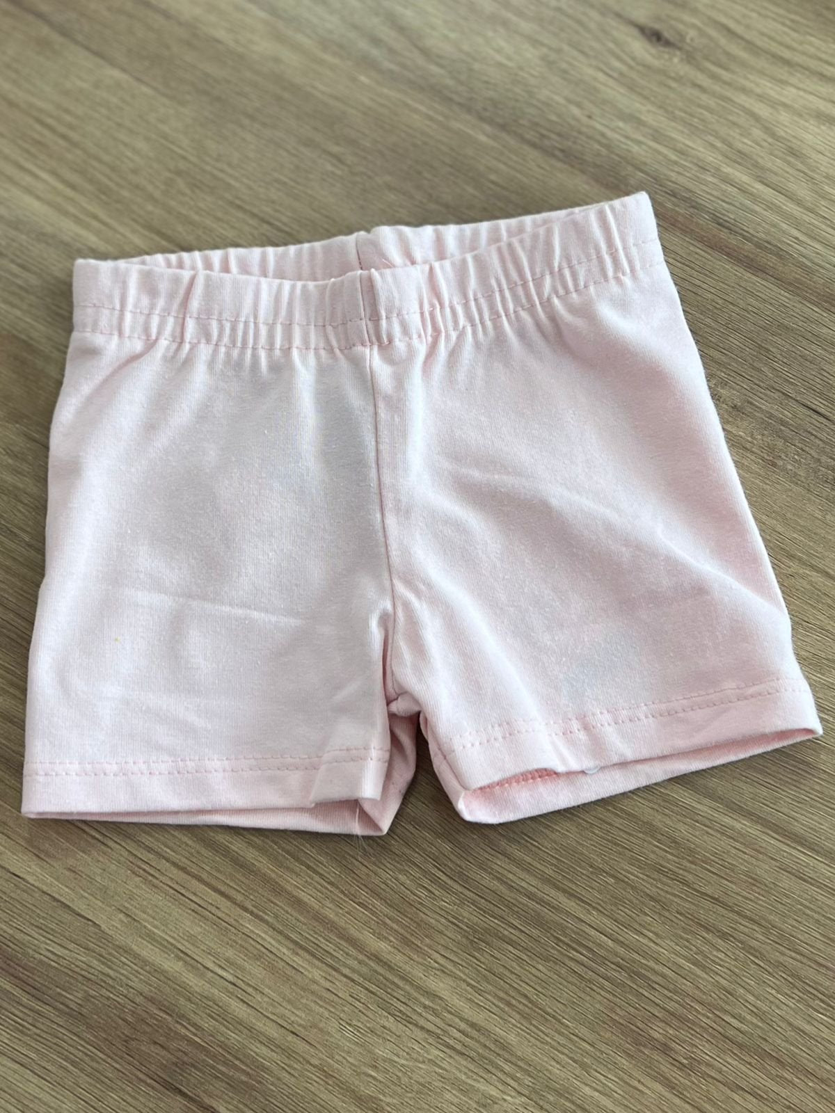 SHORT ELÁSTICO CÓS BÁSICO LISO PARA USAR EMBAIXO DA SAIA MENINA KYLY - ROSA