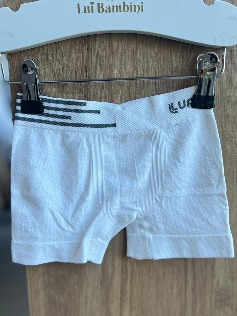 CUECA BOXER LISTRAS MICOFIBRA SEM COSTURA MENINO LUPO - BRANCO