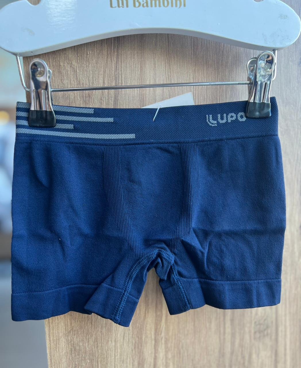 CUECA BOXER LISTRAS MICOFIBRA SEM COSTURA MENINO LUPO - MARINHO