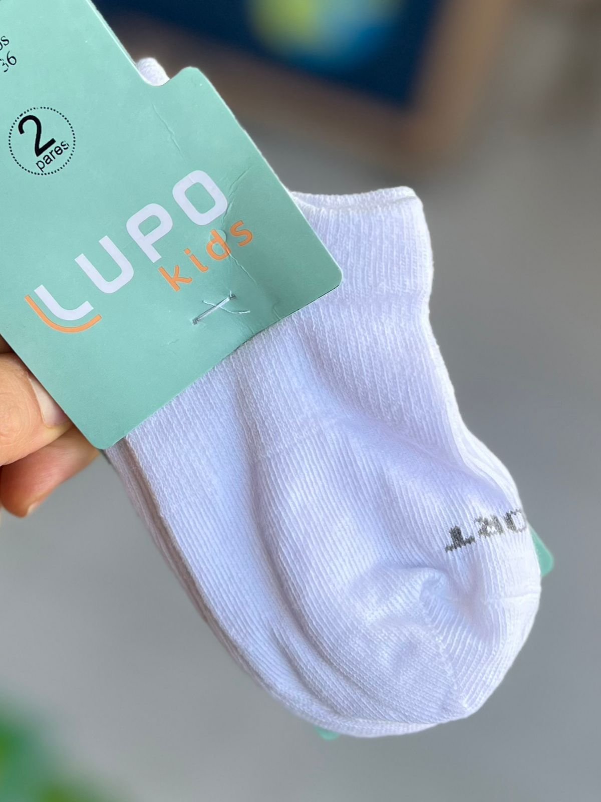 MEIA BÁSICA LISA SPORT INVISIVEL KIT 2 PARES UNISSEX LUPO - BRANCO