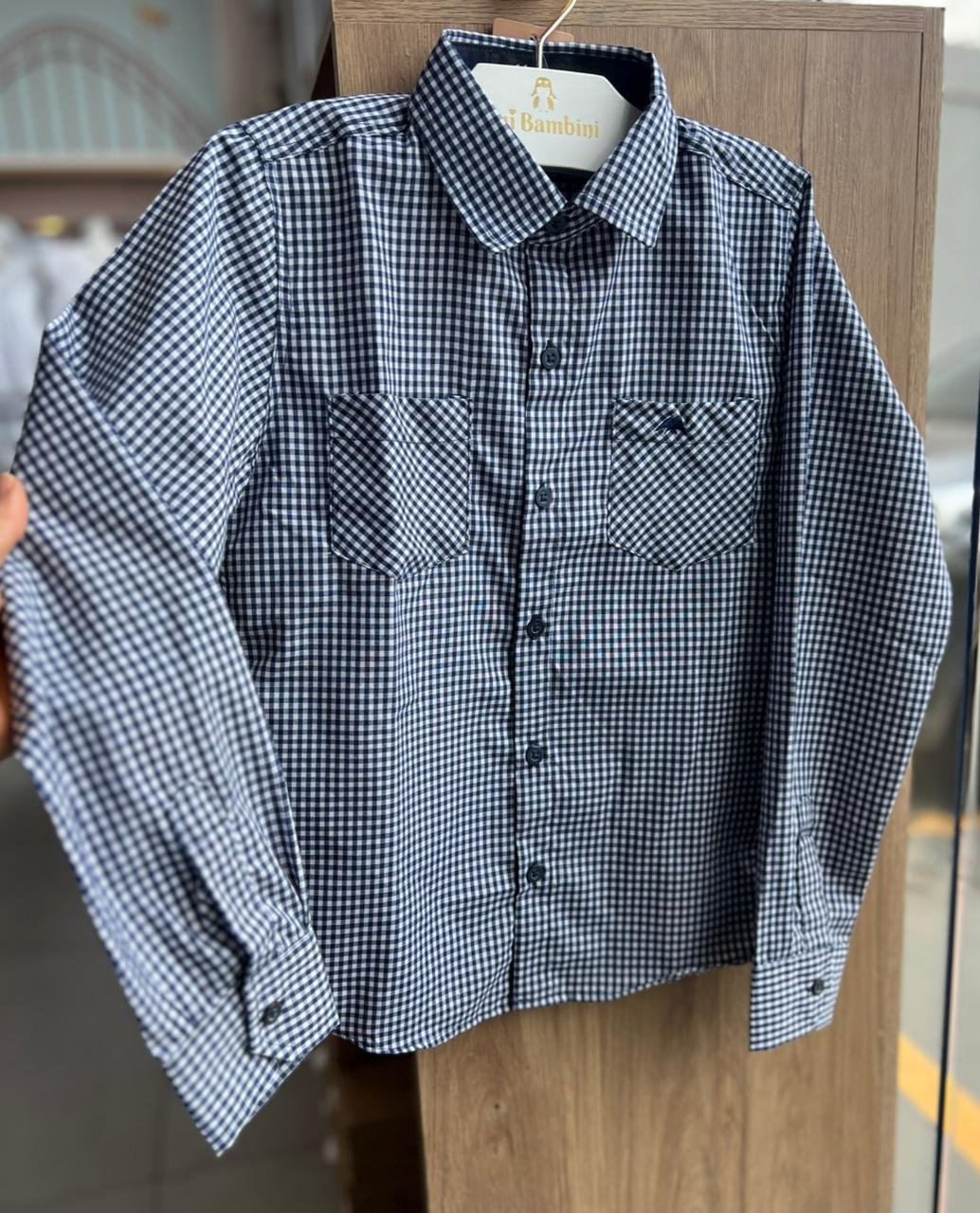 CAMISA MANGA LONGA XADREZ BOTÕES FESTA JUNINA MENINO MX 72 - AZUL/MARINHO