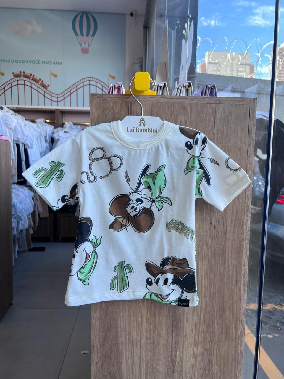 CAMISETA MANGA CURTA PATETA DONALD MICKEY COWBOY MENINO YOUCCIE - OFF