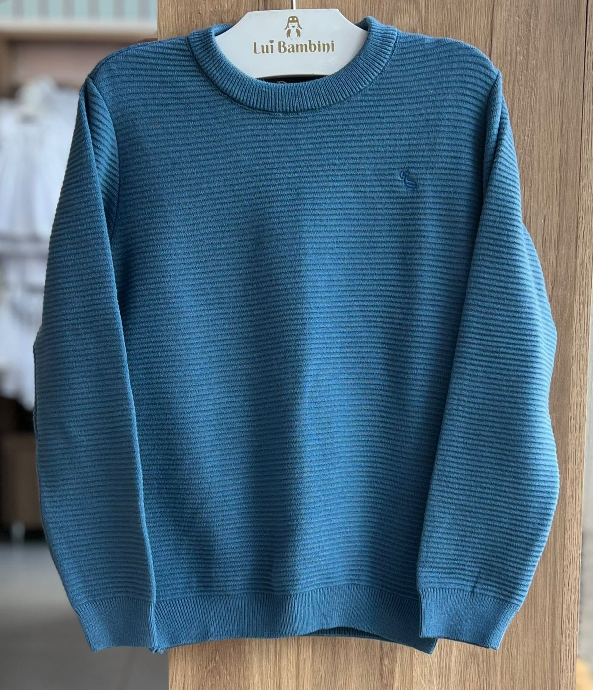 BLUSÃO SUÉTER MANGA LONGA TRICO TRICOT MINIMALISTA DODO BORDADO MENINO DUDES - AZUL
