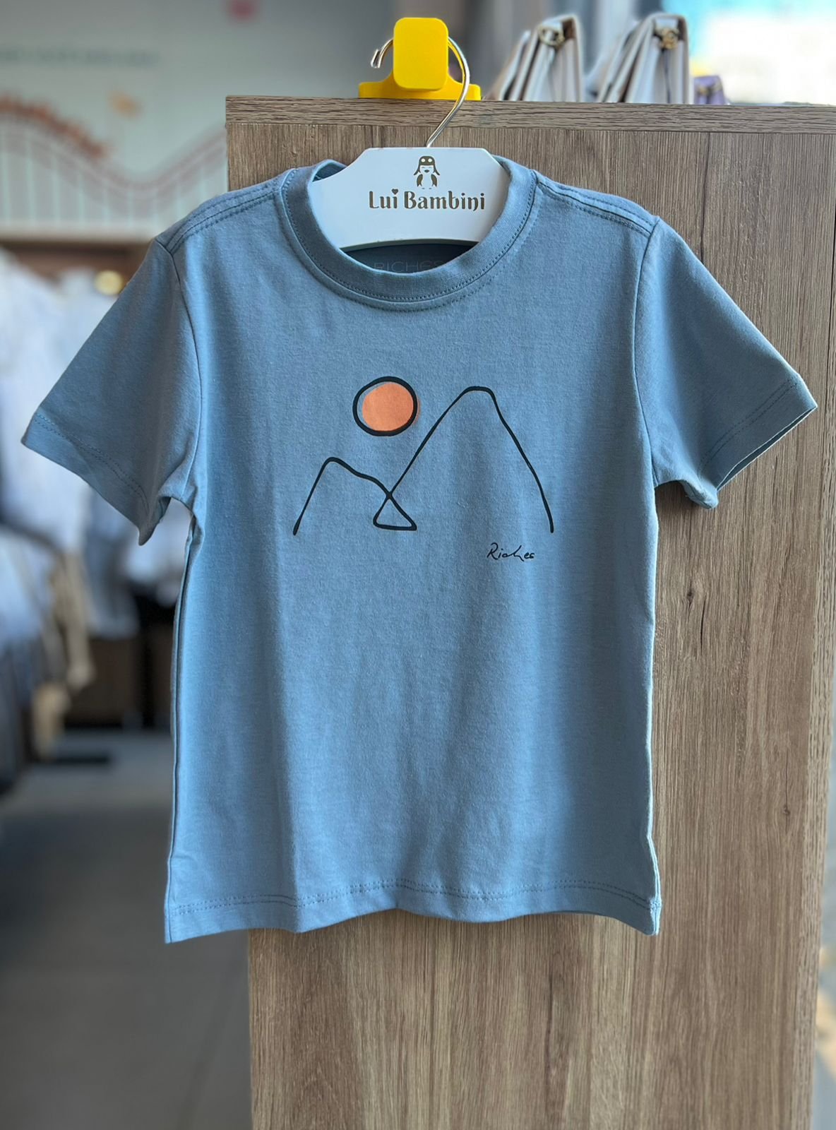 CAMISETA MANGA CURTA MONTANHAS POR DO SOL MENINO RICHES - AZUL