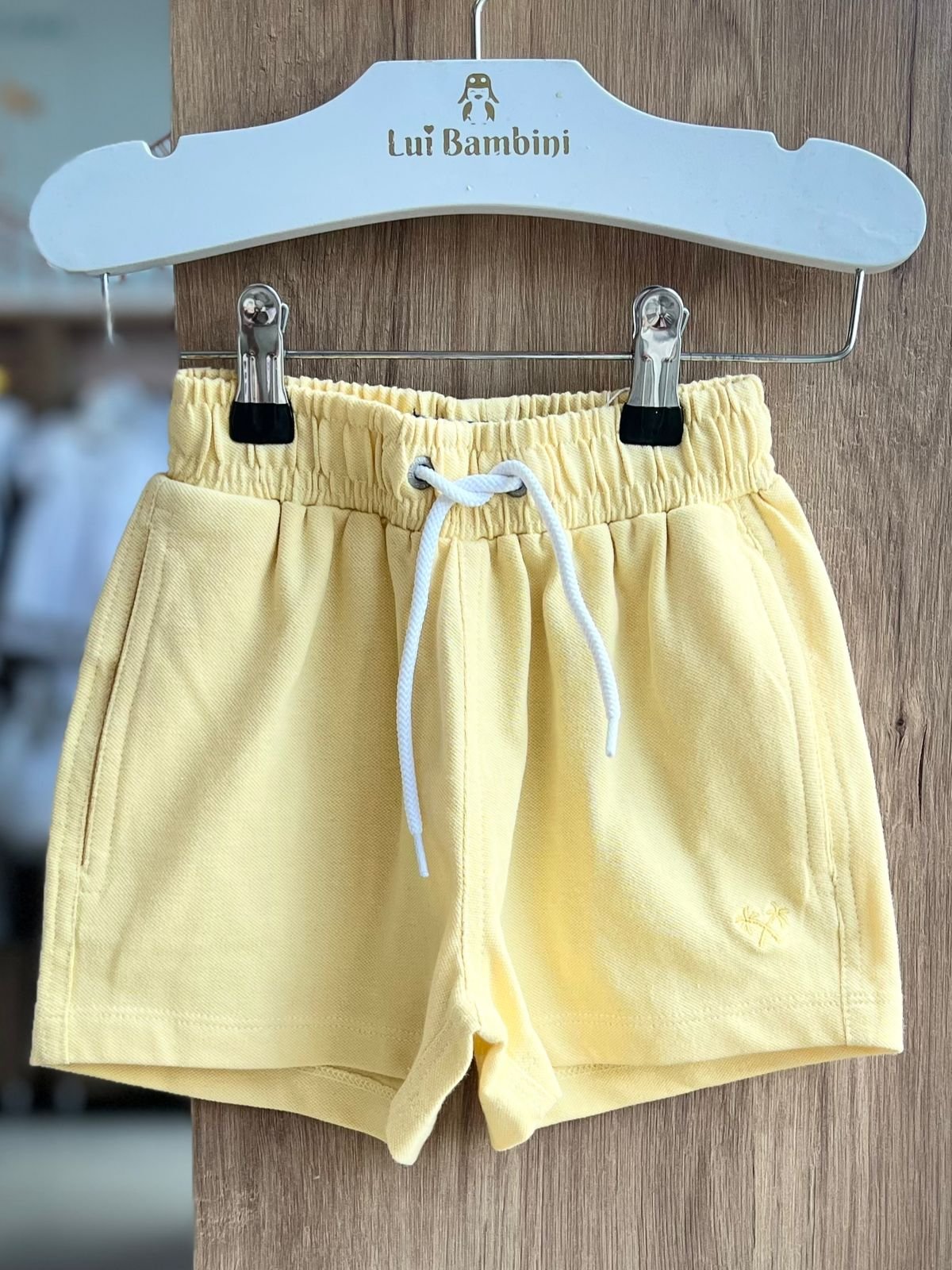 SHORT PIQUET CORDÃO BOLSO ELÁSTICO CÓS MENINO RICHES - AMARELO