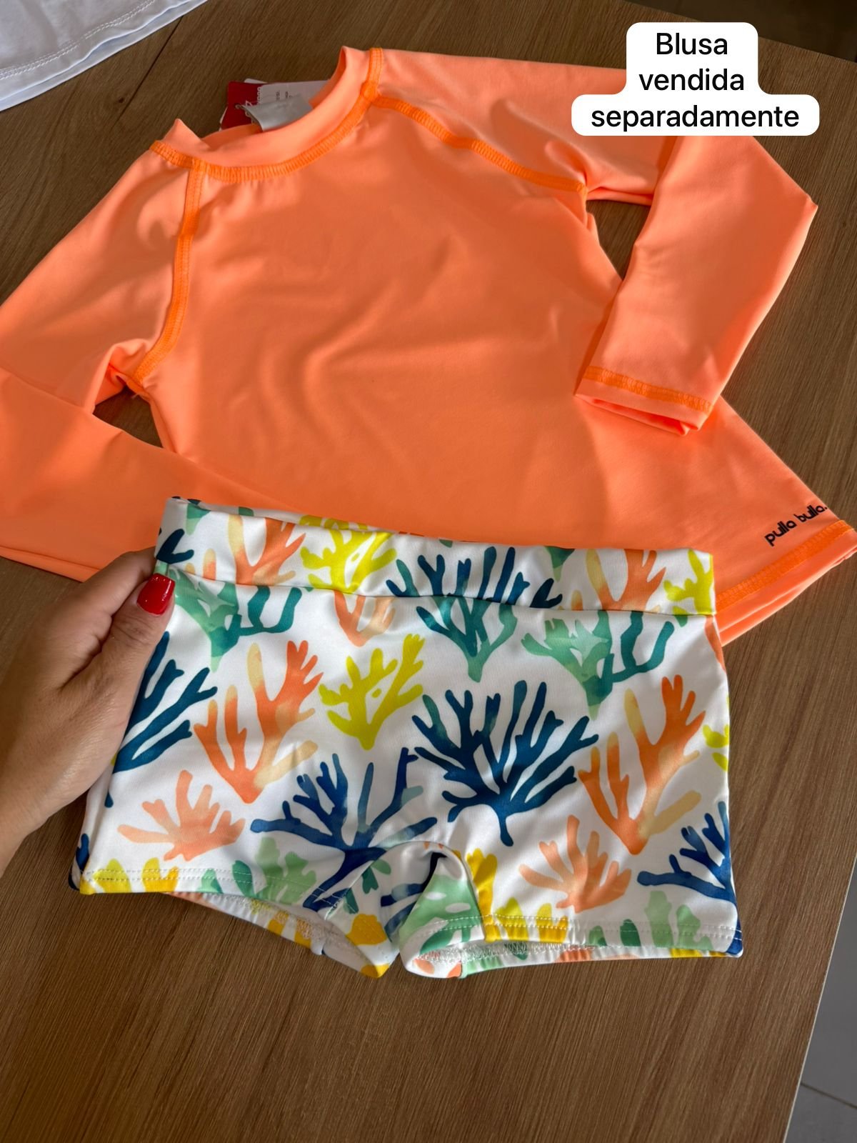 SUNGA ESTAMPAS ALGAS FUNDO DO MAR PROTEÇÃO UV50+ MENINO RICHES - AZUL