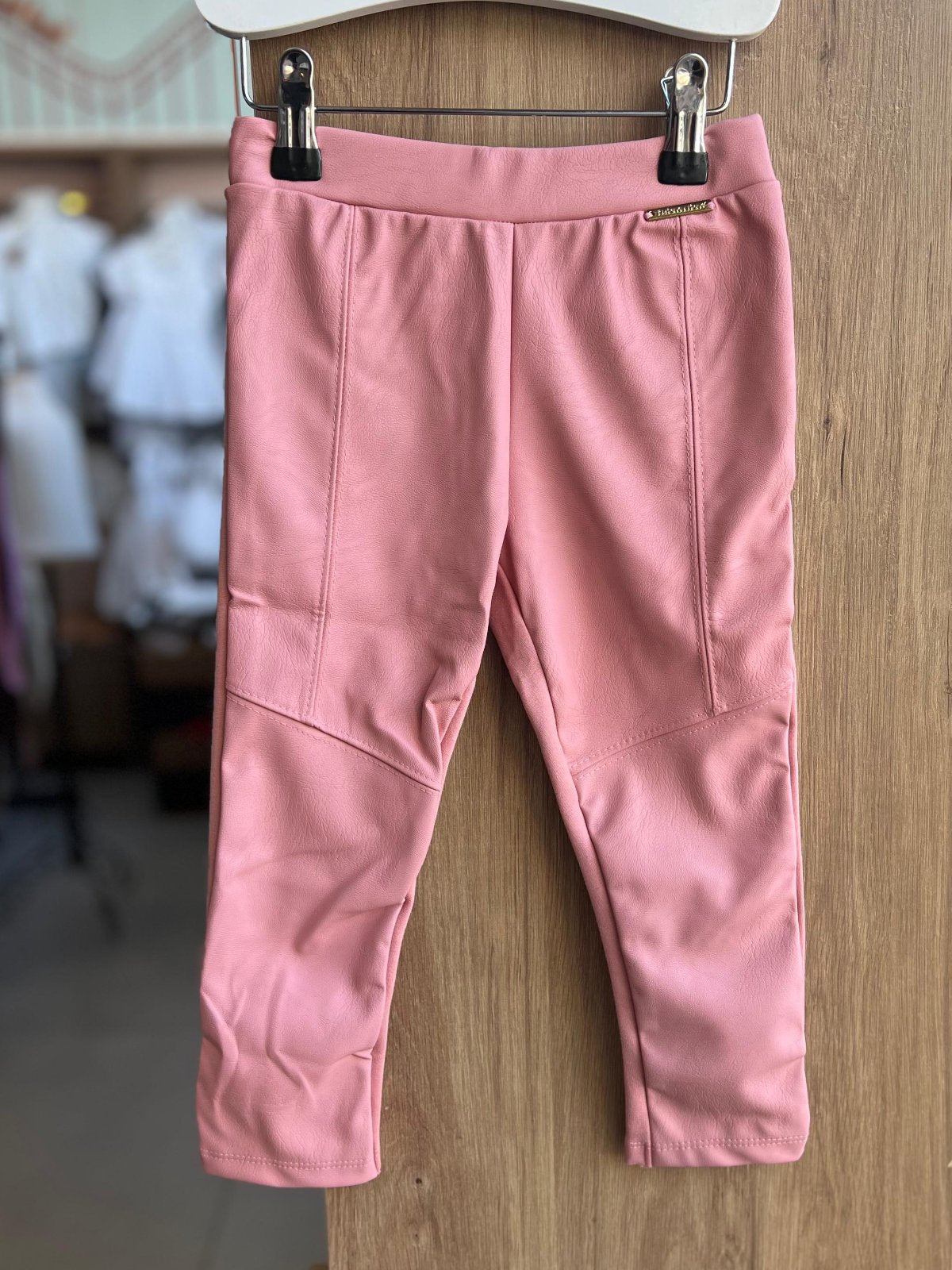 CALÇA LEGGING LISO BÁSICO COURINO ELÁSTICO CÓS MENINA TRICK NICK - ROSA