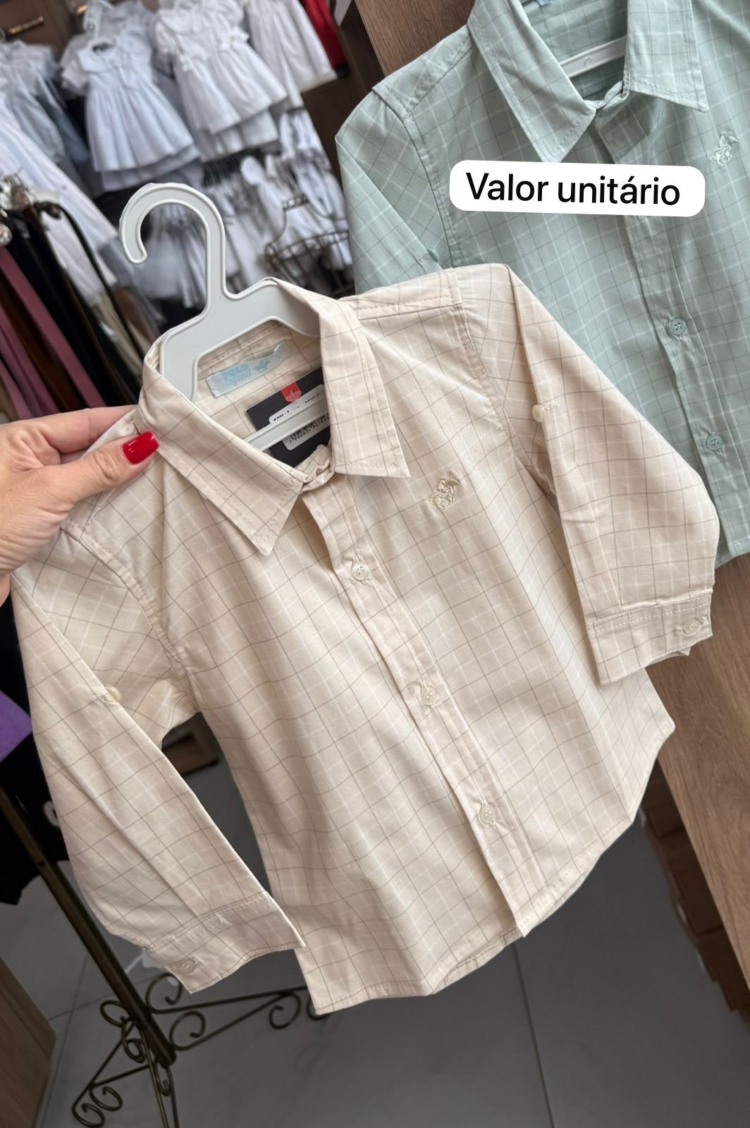 CAMISA MANGA LONGA MINIMALISTA XADREZ ANDES FESTA JUNINA MENINO POLO INFANTI - AREIA