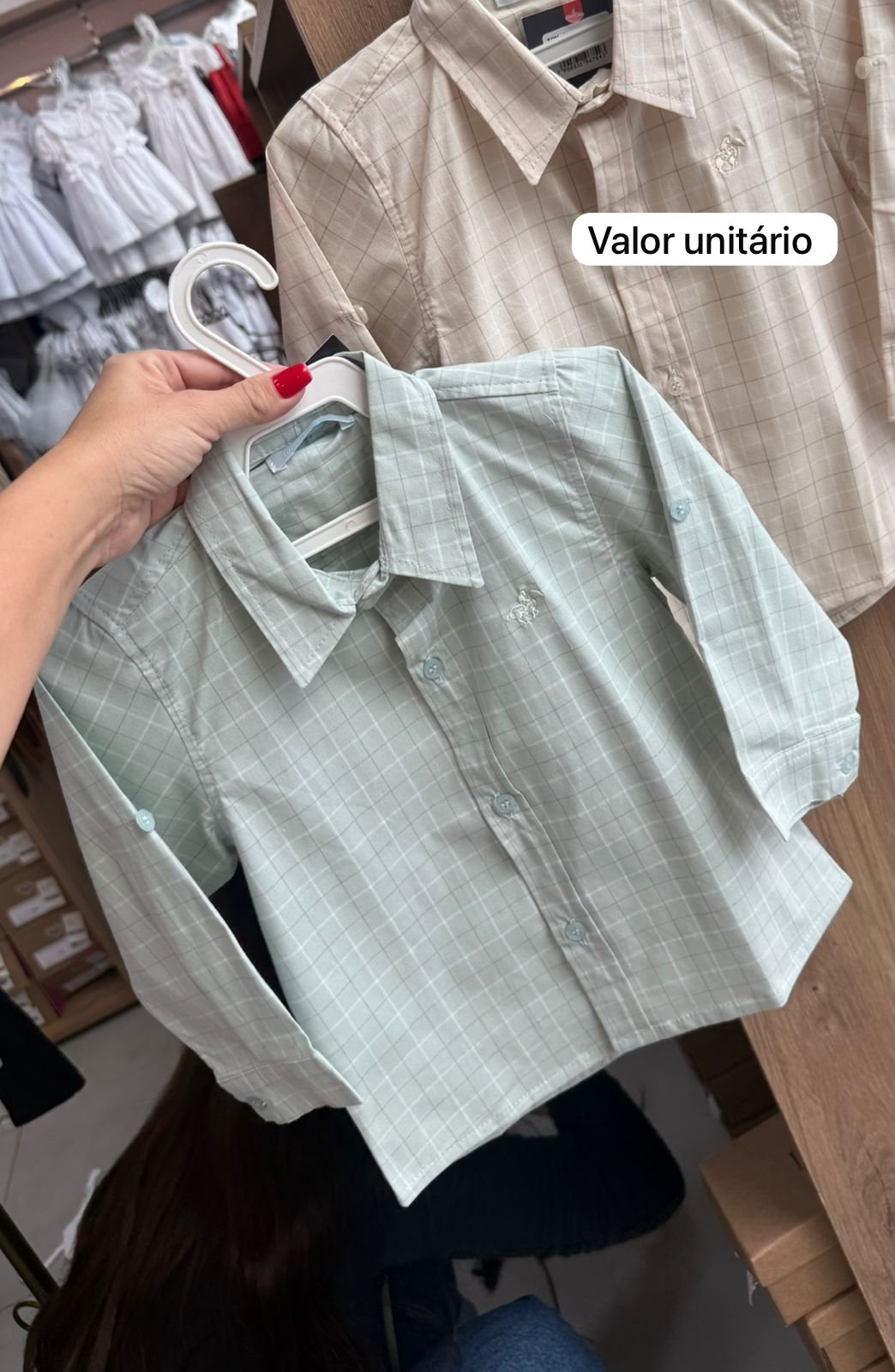 CAMISA MANGA LONGA MINIMALISTA XADREZ ANDES FESTA JUNINA MENINO POLO INFANTI - VERDE CLARO