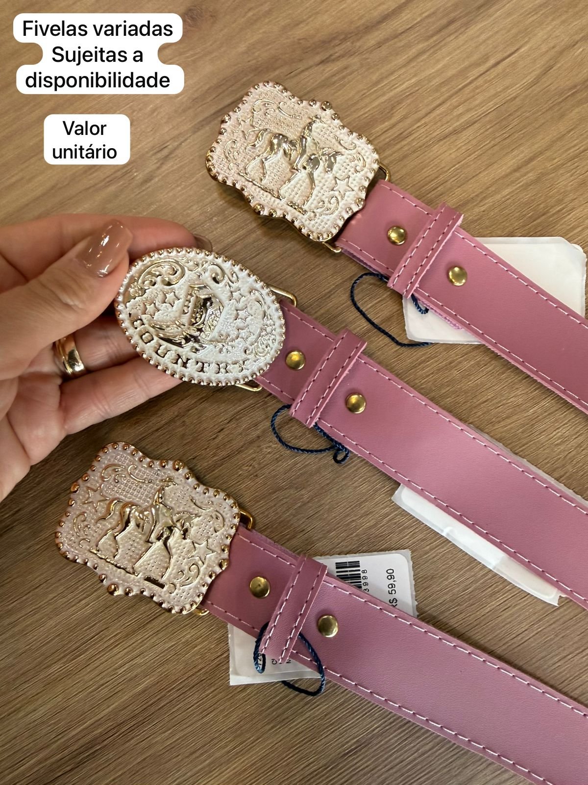 CINTO EM COURO COM PRESILHA METÁLICA MENINA LUI BAMBINI - ROSA