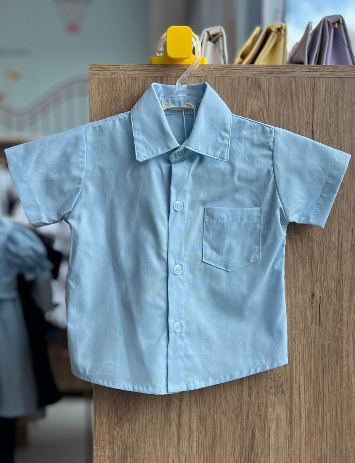 CAMISA MANGA CURTA BOLSO MENINO LUI BAMBINI - AZUL CLARO