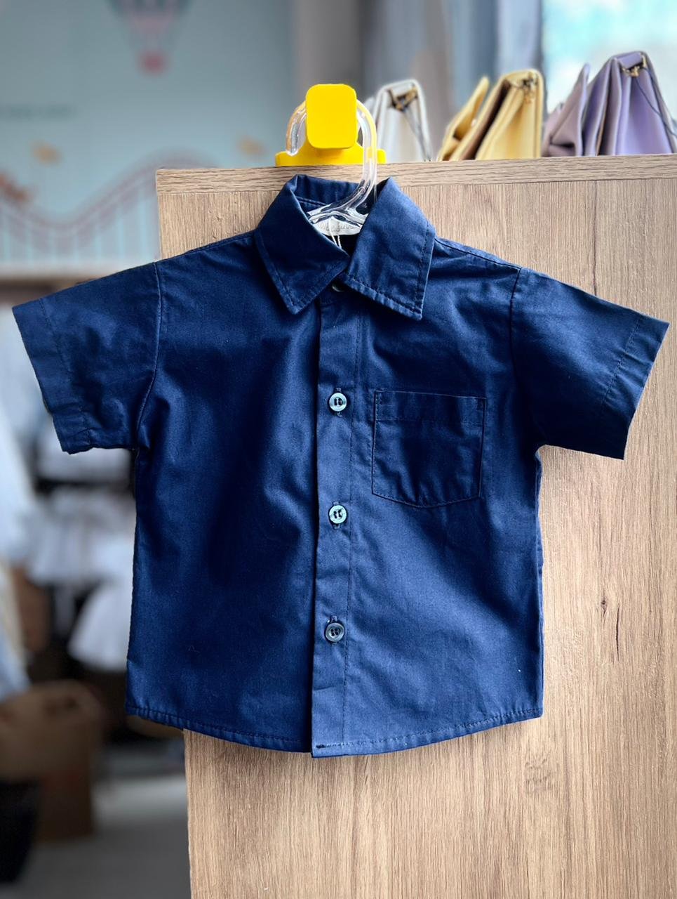 CAMISA MANGA CURTA BOLSO MENINO LUI BAMBINI - MARINHO