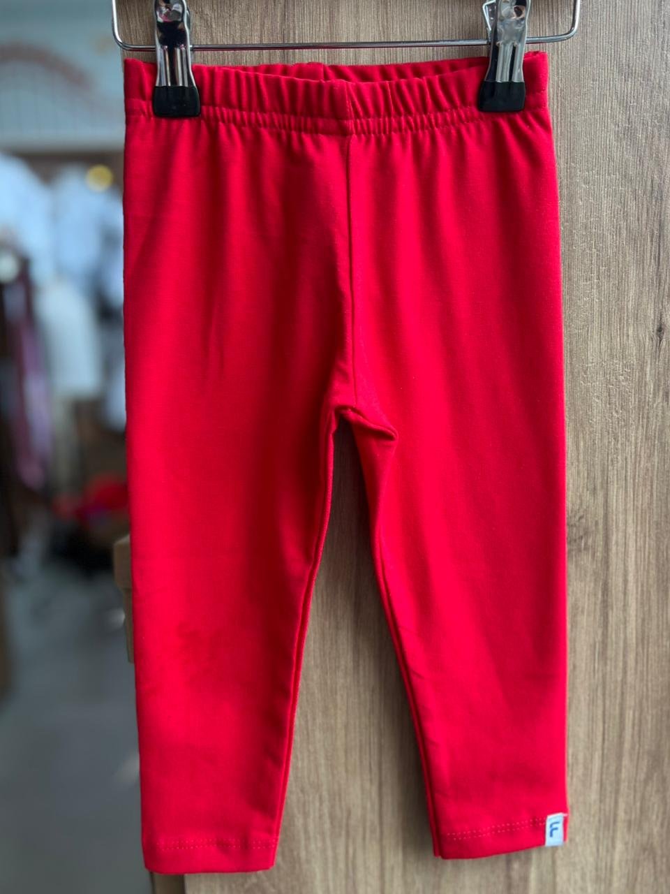 CALÇA LEGGING LISO BÁSICO MENINA FAKINI - VERMELHO