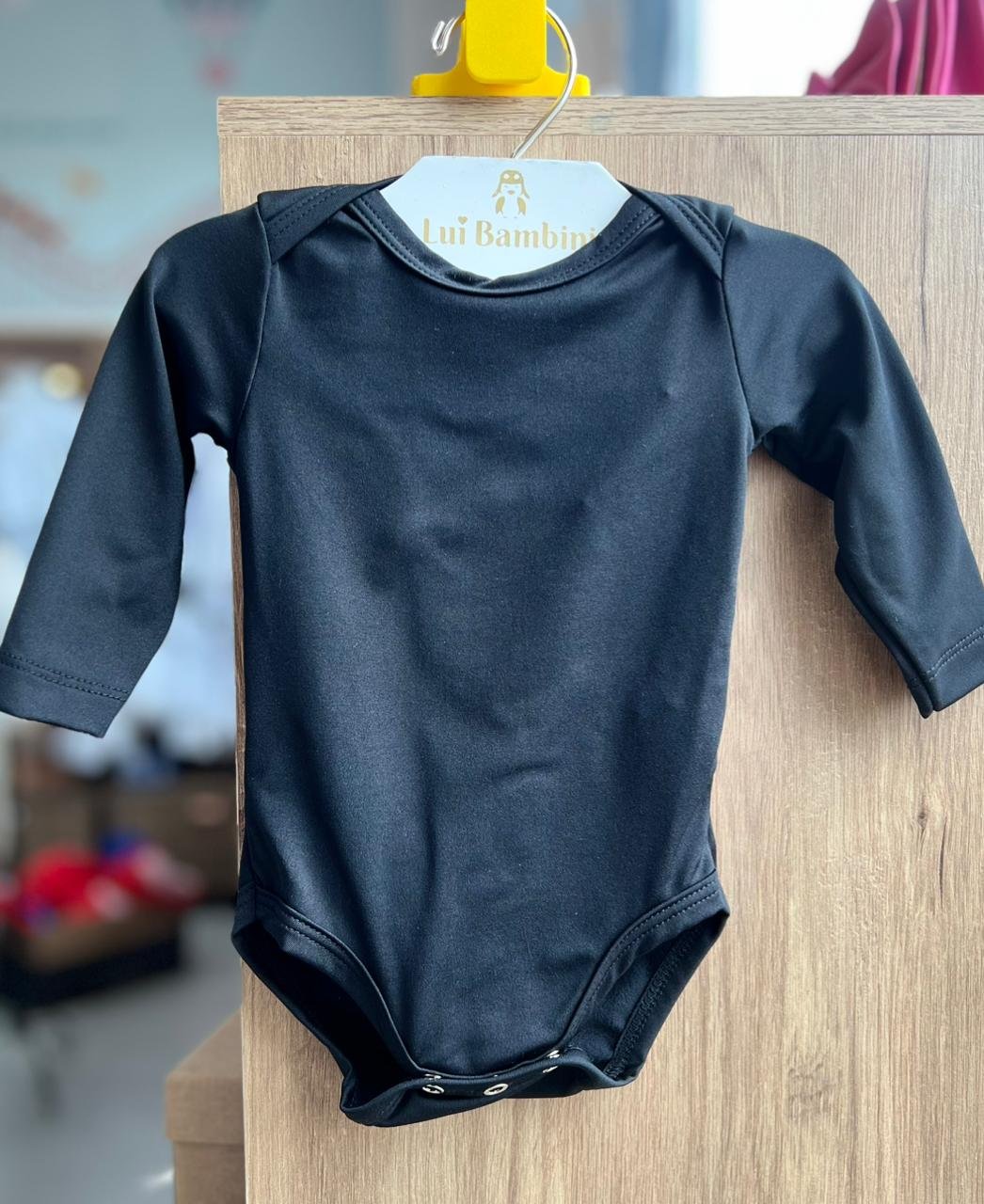 BODY MANGA LONGA LISO BÁSICO TÉRMICA UNISSEX FAKINI - PRETO