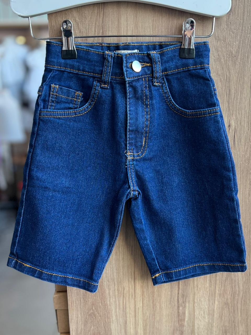 BERMUDA JEANS AJUSTE INTERNO BOLSO BÁSICO MENINO FAKINI - JEANS