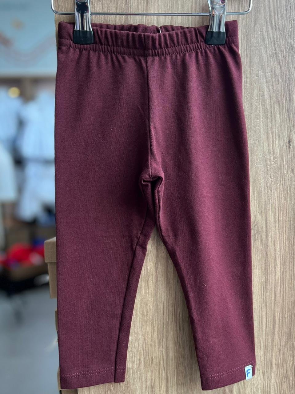 CALÇA LEGGING LISO BÁSICO MENINA FAKINI - VINHO