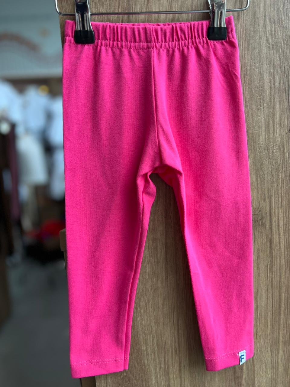 CALÇA LEGGING LISO BÁSICO MENINA FAKINI - ROSA