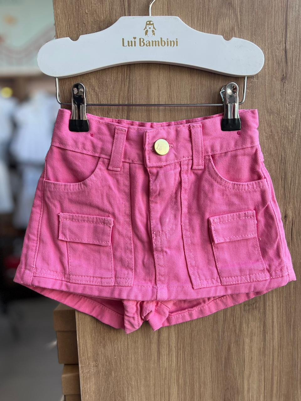 SHORT SAIA AJUSTE INTERNO BOLSOS MENINA LUI BAMBINI - ROSA