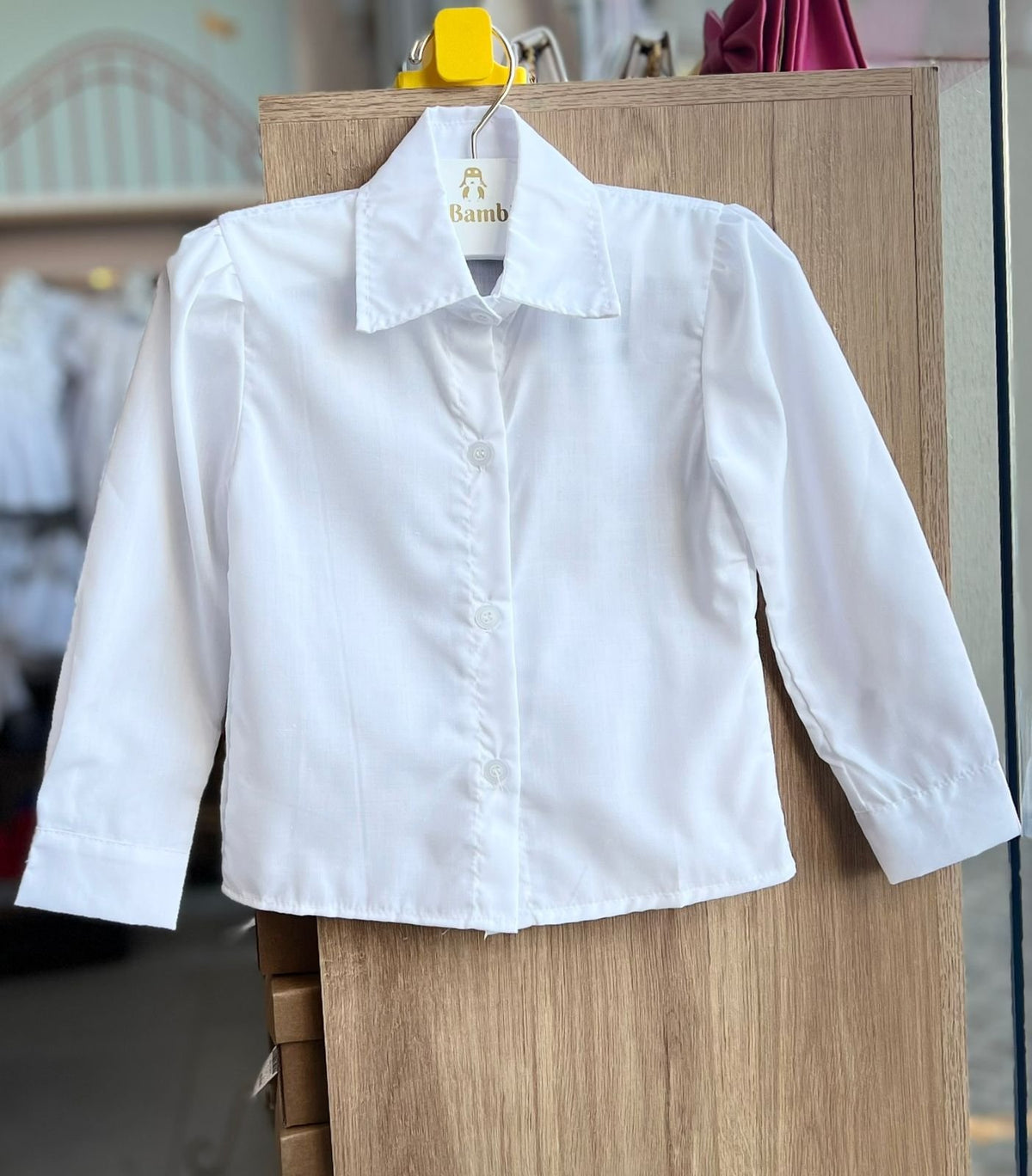 CAMISA MANGA LONGA BÁSICA SOCIAL MENINA LUI BAMBINI - BRANCO