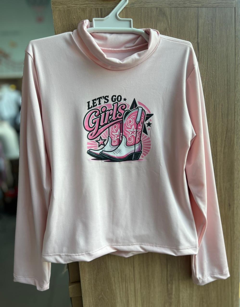 BLUSA MANGA LONGA BOTA BOIADEIRA MENINA LUI BAMBNI - ROSA