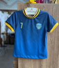 CAMISETA MANGA CURTA DRY FLEX RETRO BRASIL COPA DO MUNDO HEXA MENINO KING&JOE - AZUL