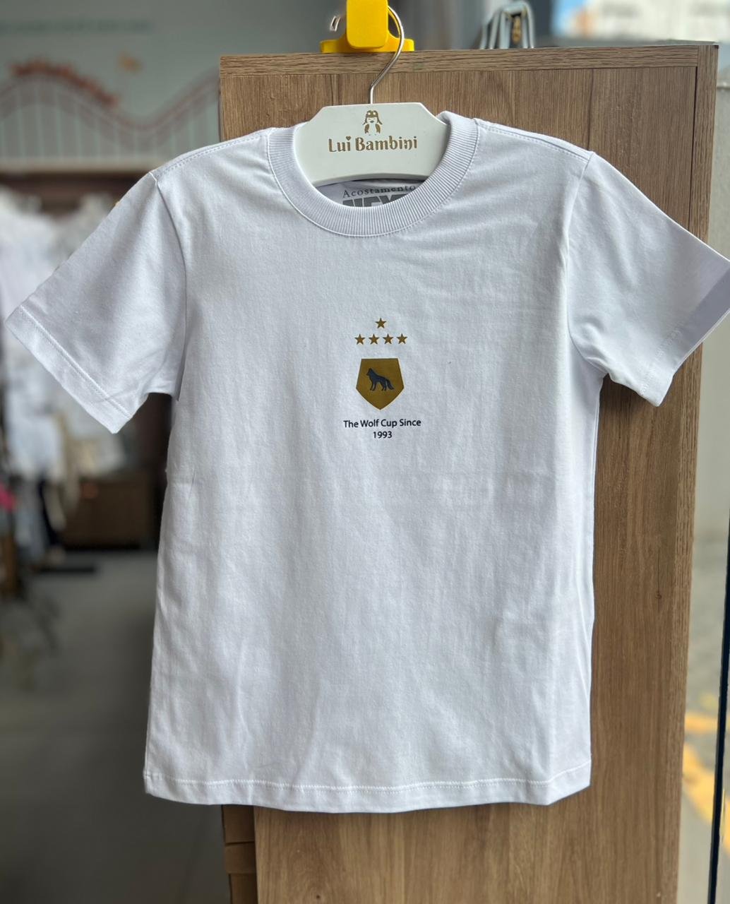 CAMISETA MANGA CURTA THE WOLF CUP FUTEBOL COPA MENINO ACOSTAMENTO - BRANCO