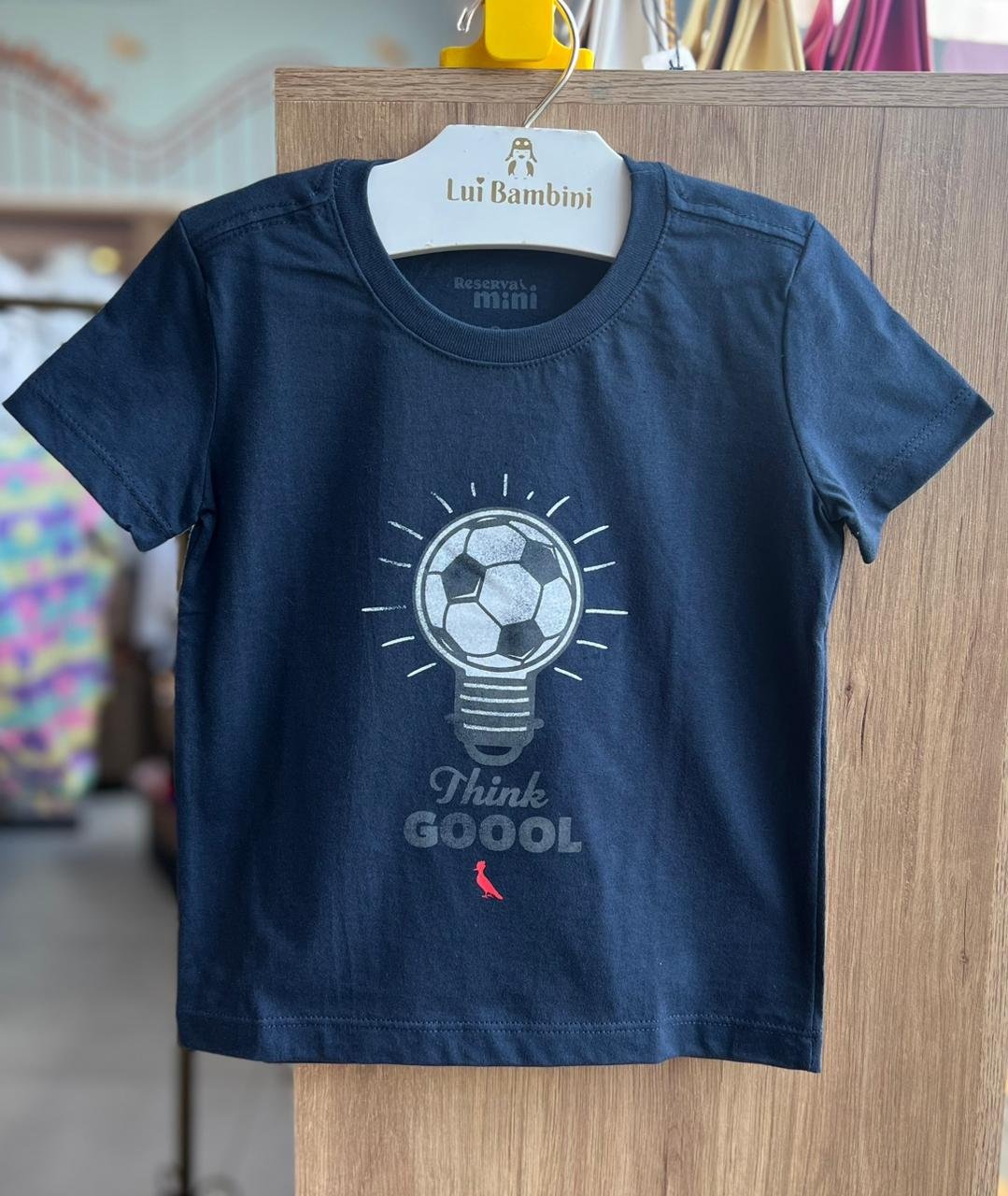 CAMISETA MANGA CURTA BOLA FUTEBOL MENINO RESERVA MINI - MARINHO