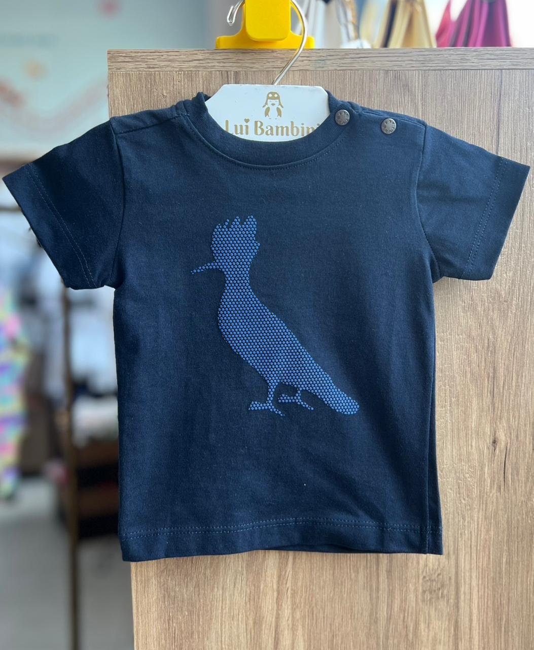 CAMISETA MANGA CURTA PICA PAU PLAY RELEVO BEBÊ BOTÕES MENINO RESERVA MINI - MARINHO