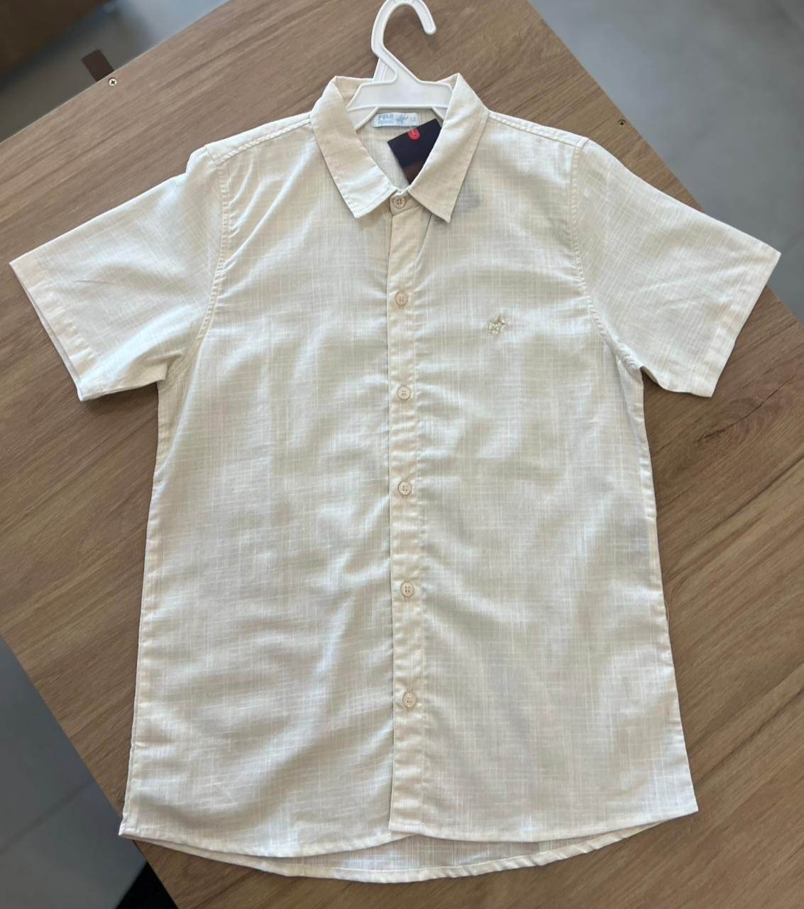 CAMISA MANGA CURTA SPLITZ COLOR BOTÕES MINIMALISTA MENINO POLO INFANTI - AREIA