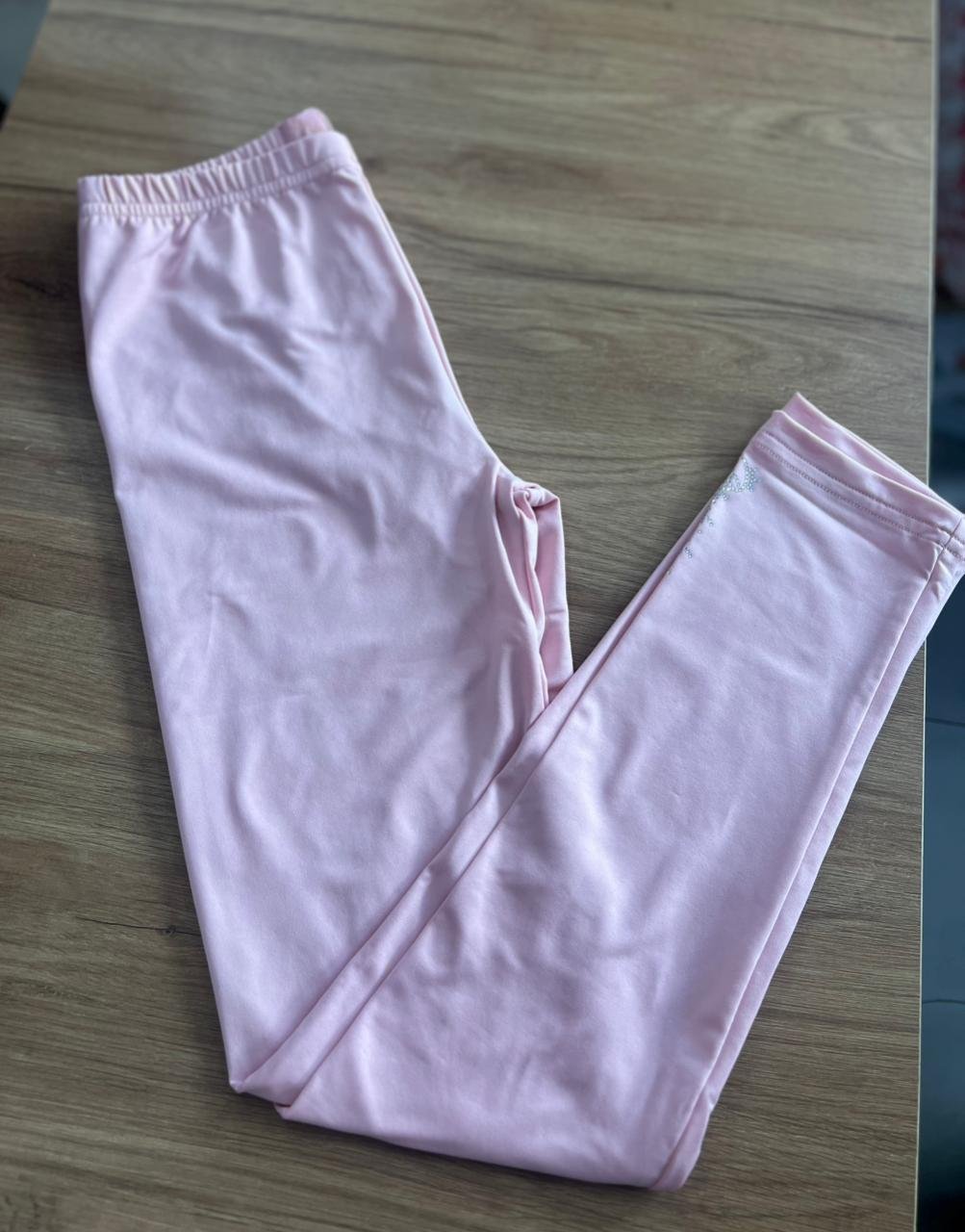 CALÇA LEGGING TÉRMICA NOMECLATURA STRASS MENINA PITUCHINHUS - ROSA