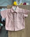 CAMISA MANGA CURTA RISCOS BOTÕES BOLSO MENINO LUI BAMBINI - ROSA