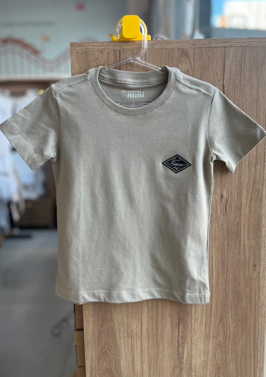 CAMISETA MANGA CURTA PATCH HAND MADE GOODS PICA PAU MENINO RESERVA MINI - BEGE