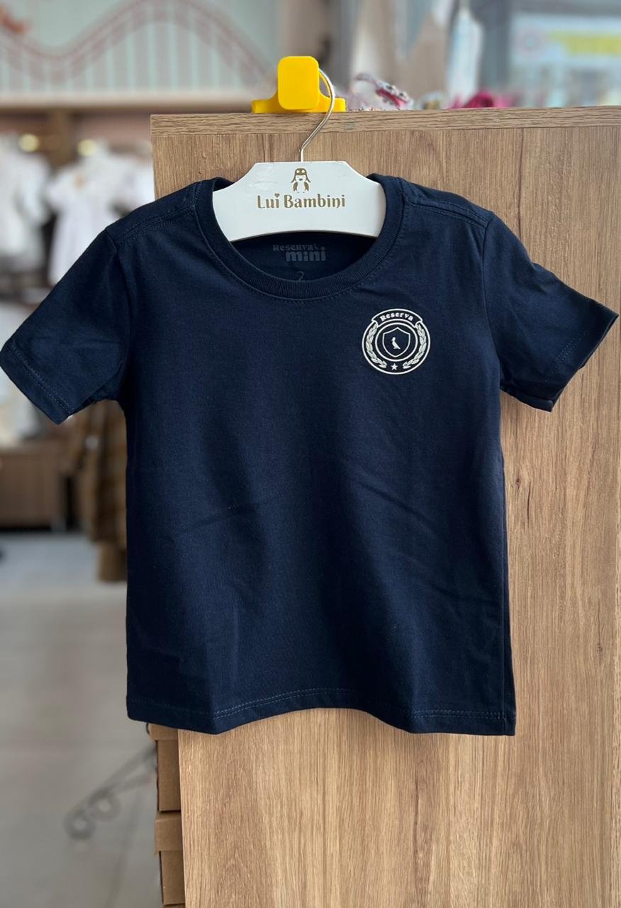 CAMISETA MANGA CURTA ESCUDO RESERVA FUTEBOL CLUBE MENINO RESERVA MINI - MARINHO