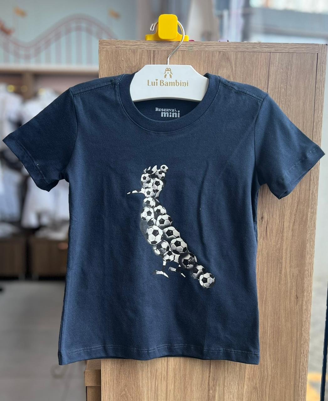 CAMISETA MANGA CURTA BOLA FUTEBOL PICA PAU MENINO RESERVA MINI - MARINHO