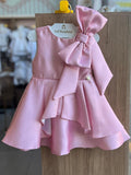 VESTIDO REGATA LAÇO SOBREPOSTO OMBRO MENINA MALAGAH - ROSA