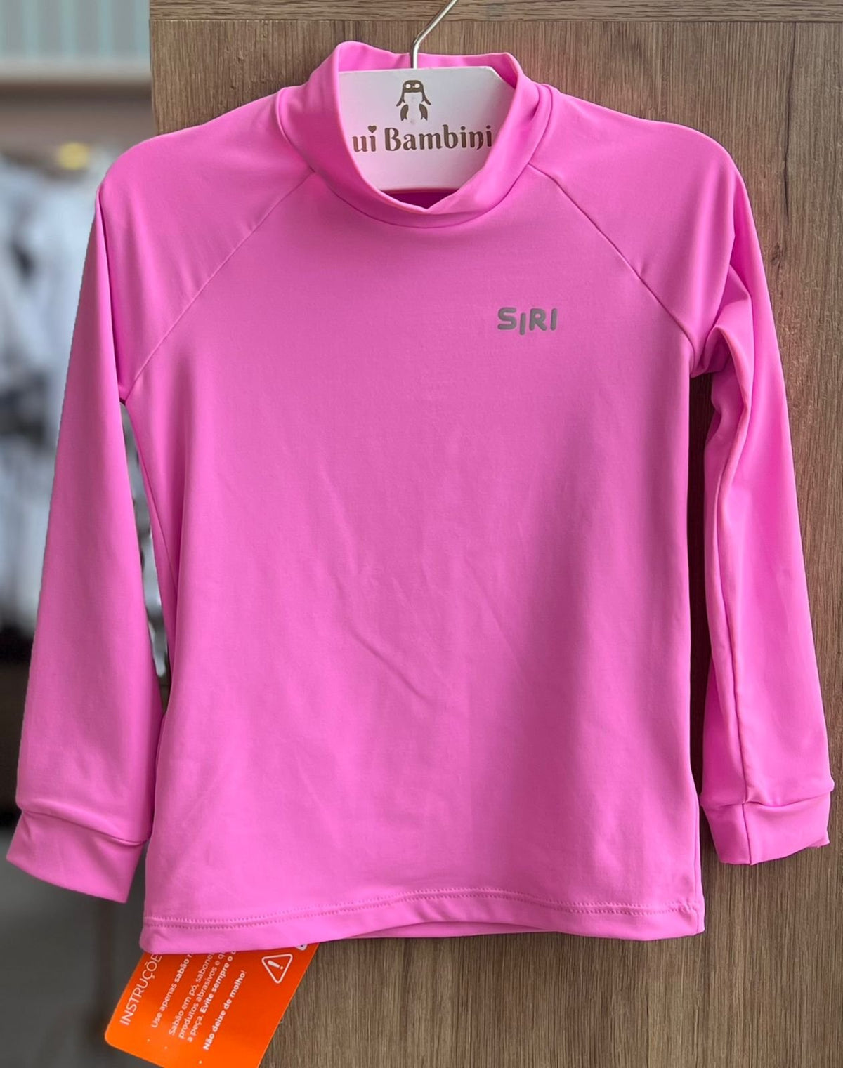 BLUSA MANGA LONGA BÁSICA PROTEÇÃO UV50+ MENINA SIRI - ROSA
