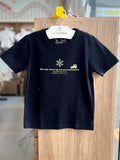 CAMISETA MANGA CURTA DODO MONTANHAS FLOCO DE NEVE MENINO DUDES - PRETO