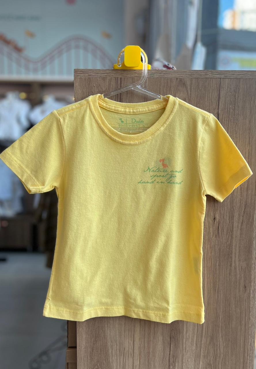 CAMISETA MANGA CURTA DODO NATURE MENINO DUDES - AMARELO