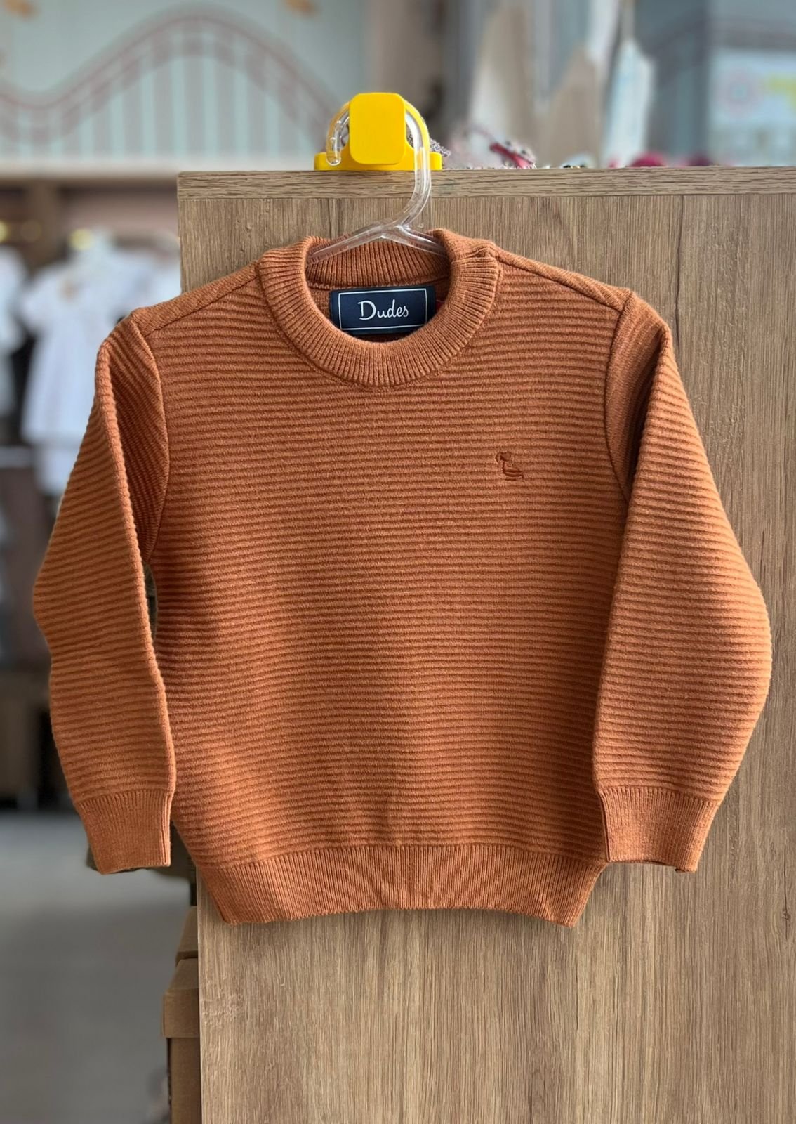 BLUSÃO MANGA LONGA TRICO TRICOT MINIMALISTA DODO BORDADO MENINO DUDES - MARROM