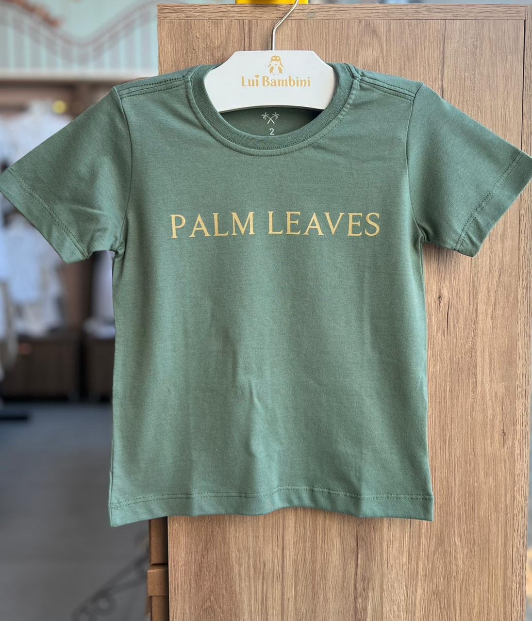 CAMISETA MANGA CURTA FOLHAS FOLHAGEM MENINO RICHES - VERDE