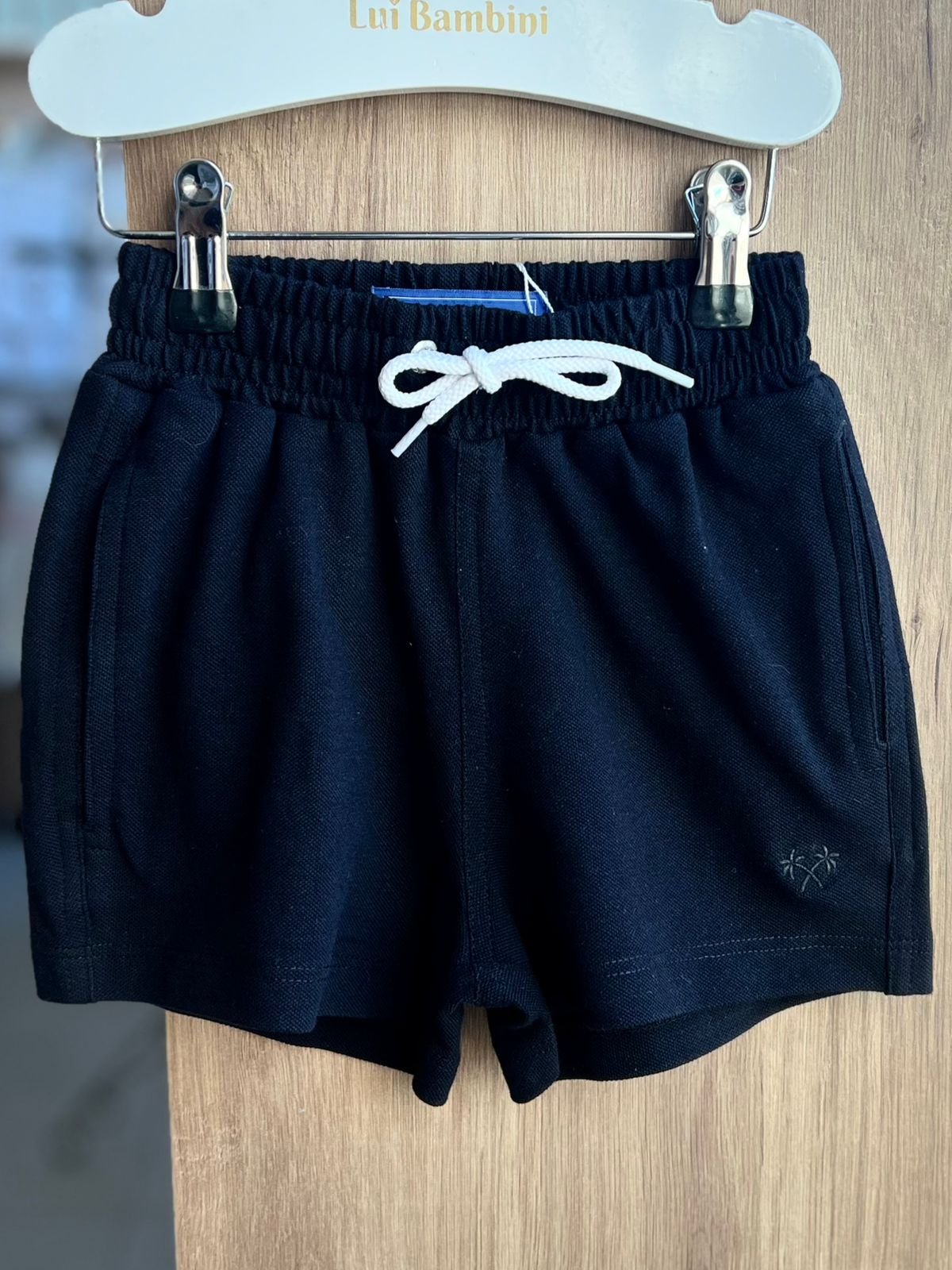 SHORT PIQUET CORDÃO BOLSO ELÁSTICO CÓS MENINO RICHES - PRETO