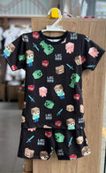 CONJUNTO PIJAMA MANGA CURTA MINCRAFT TNT E BERMUDA MENINO LUC BOO - PRETO