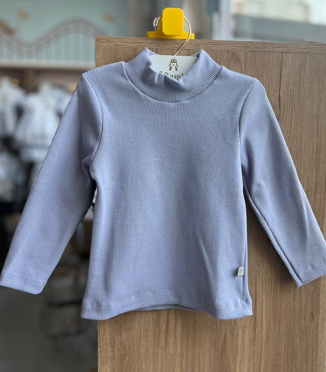 BLUSA MANGA LONGA CANELADA GOLA ALTA BÁSICA MENINA HAVE FUN - LILÁS