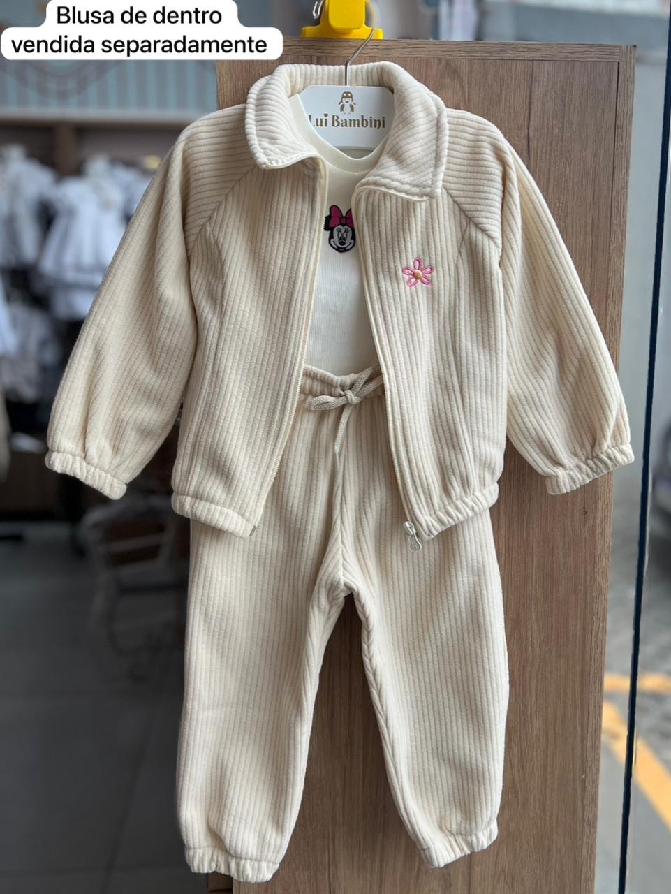 CONJUNTO JAQUETA MANGA LONGA PETALINE SOFT FLOR MINIMALISTA MOLETOM E CALÇA MENINA HAVE FUN - OFF