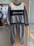 CONJUNTO BLUSÃO MANGA LONGA SPEED RACING CORRIDA MOLETOM E CALÇA MENINO HAVE FUN - PRETO/CINZA